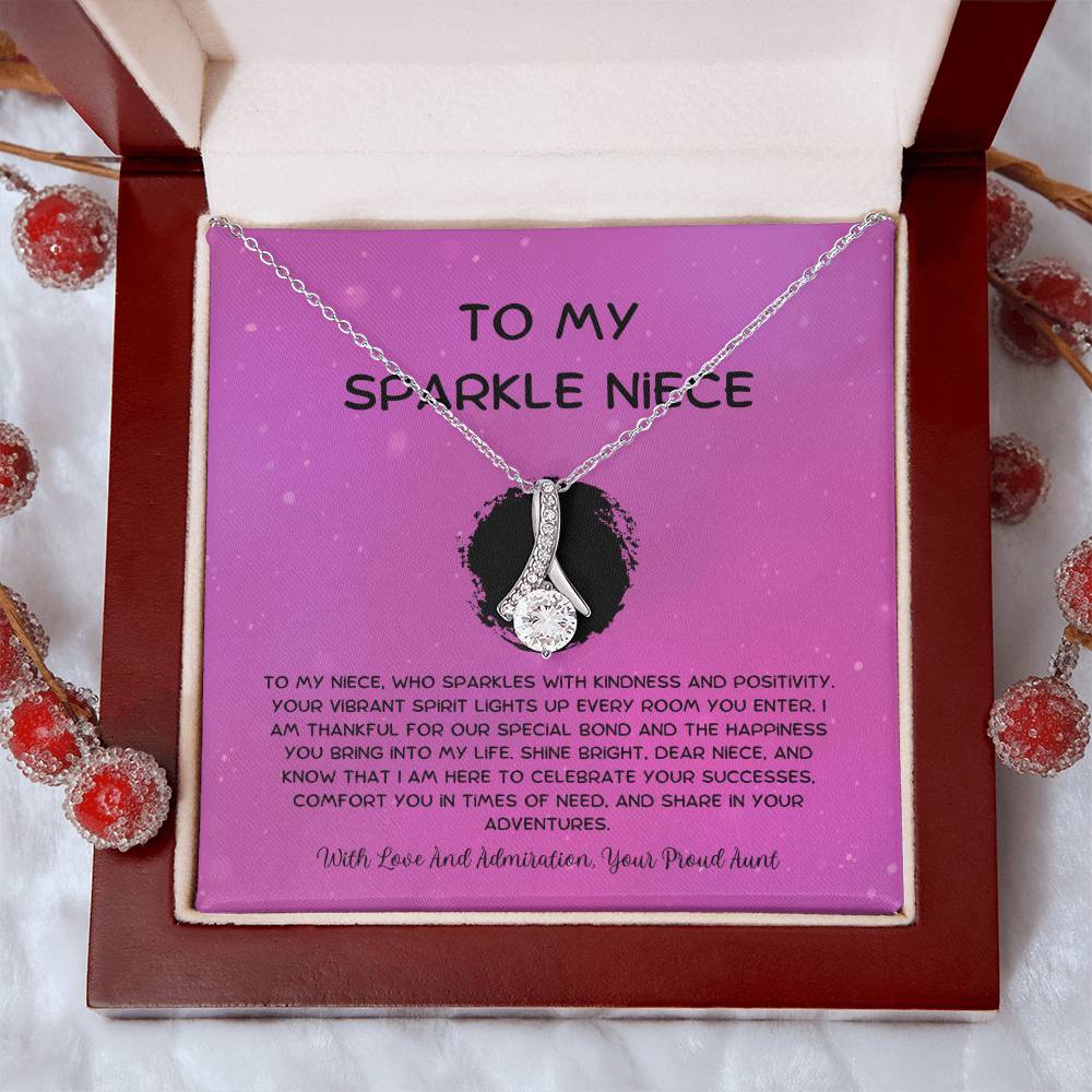 To My Sparkle Niece - From Aunt to Niece Alluring Beauty Necklace - SOUVMOUR
