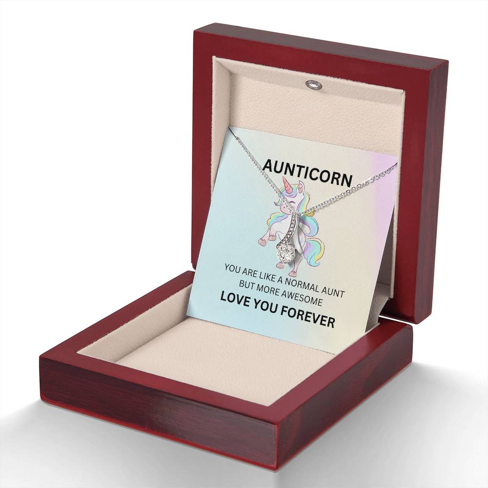 To My Aunticorn – Fun Beauty Necklace | Unique Yellow & White Gold Necklace for My Amazing Aunt - SOUVMOUR