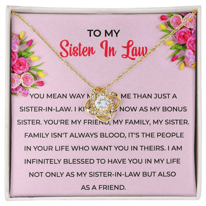To My Sister-in-law Necklace | Love Knot Necklace | Sister-in-Law Gift