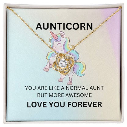 To My Aunticorn – Fun Love Knot Necklace | Unique Jewelry For Showing Love and Appreciation - SOUVMOUR