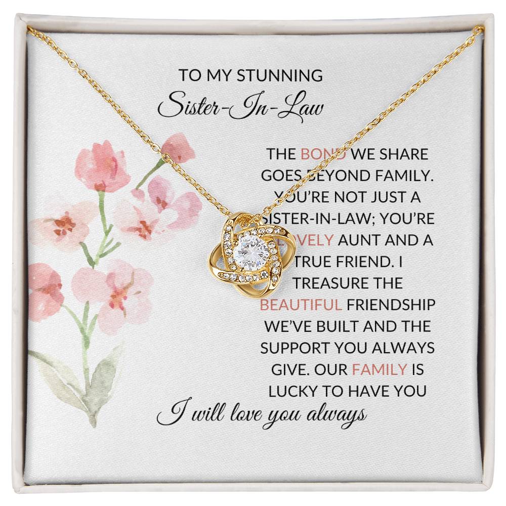 To My Stunning Sister-in-law Necklace | Love Knot Necklace | Sister-in-Law Gift