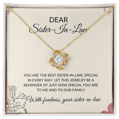 To My Dear Sister-in-law Necklace | Love Knot Necklace | Sister-in-Law Gift