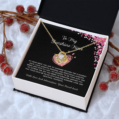 To My Sunshine Niece - From Aunt to Niece Love Knot Necklace - SOUVMOUR