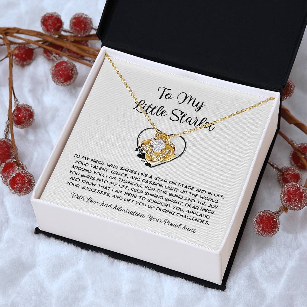 To My Little Starlet - From Aunt to Niece Love Knot Necklace - SOUVMOUR