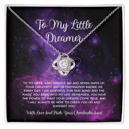 To My Little Dreamer - From Aunt to Niece Love Knot Necklace - SOUVMOUR