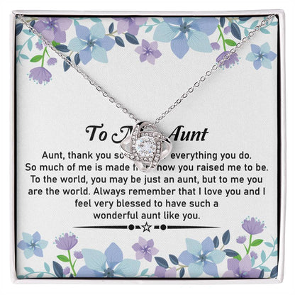 To My Beautiful Aunt Necklace – Elegant Love Knot Jewelry | A Perfect Gift For Expressing Love and Gratitude - SOUVMOUR