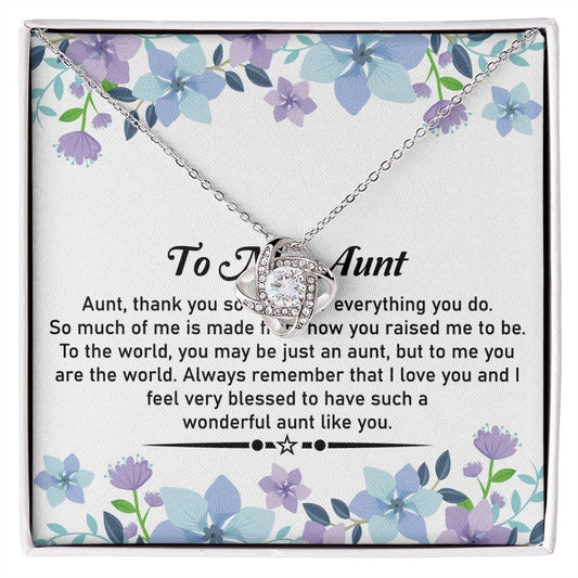 To My Beautiful Aunt Necklace – Elegant Love Knot Jewelry | A Perfect Gift For Expressing Love and Gratitude - SOUVMOUR