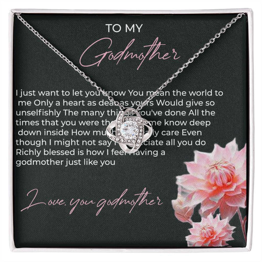 To My Godmother, Love Knot Necklace (Yellow & White Gold Variants) | Godmother Necklace (Necklace Only)