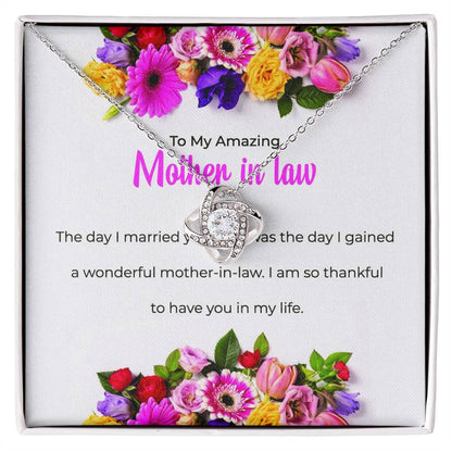 To My Amazing Mother-in-law, Love Knot Necklace with Heartfelt Sentiments | Mother-in-law Gift