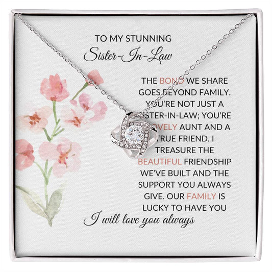To My Stunning Sister-in-law Necklace | Love Knot Necklace | Sister-in-Law Gift