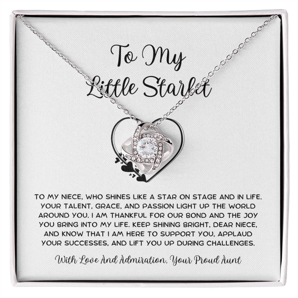 To My Little Starlet - From Aunt to Niece Love Knot Necklace - SOUVMOUR