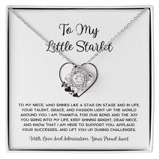 To My Little Starlet - From Aunt to Niece Love Knot Necklace - SOUVMOUR