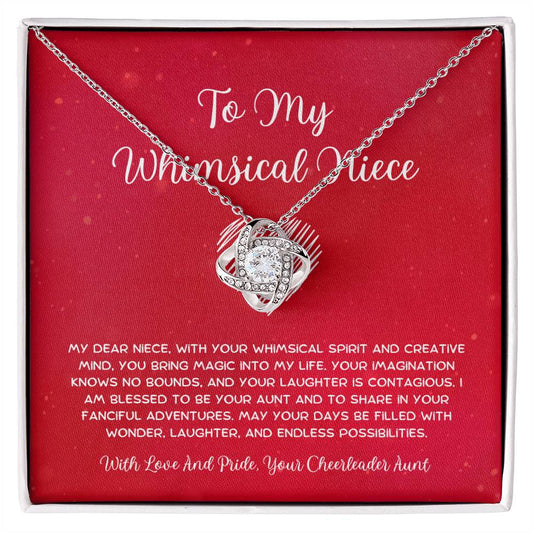 To My Whimsical Niece - From Aunt to Niece Love Knot Necklace - SOUVMOUR