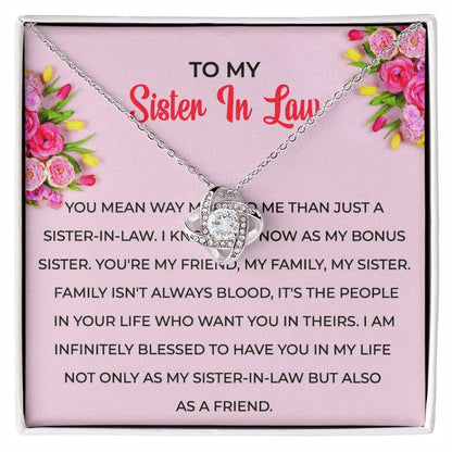 To My Sister-in-law Necklace | Love Knot Necklace | Sister-in-Law Gift