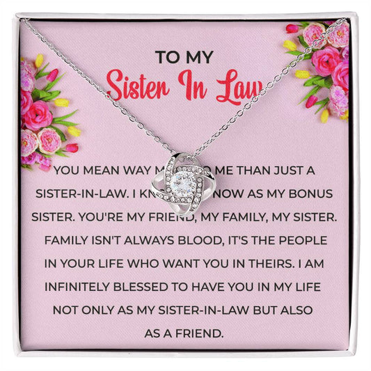 To My Sister-in-law Necklace | Love Knot Necklace | Sister-in-Law Gift