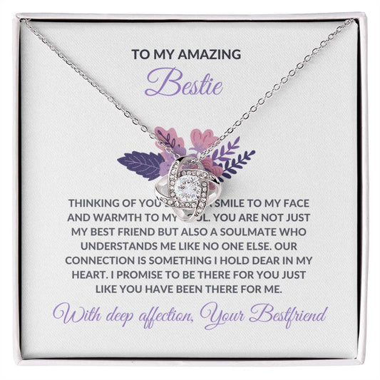 Friendship Necklace Gift | To My Amazing Best Friend - Love Knot Necklace