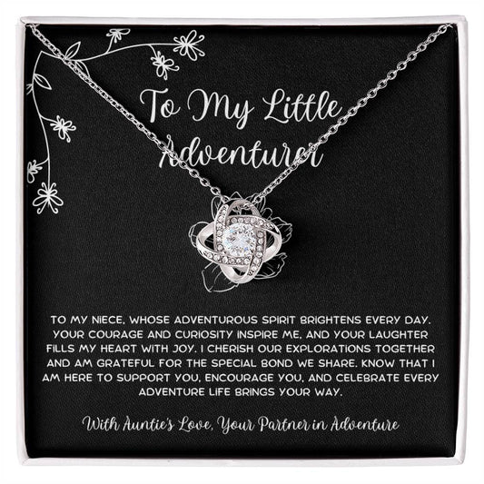 To My Little Adventurer - From Aunt to Niece Love Knot Necklace - SOUVMOUR