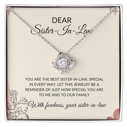 To My Dear Sister-in-law Necklace | Love Knot Necklace | Sister-in-Law Gift