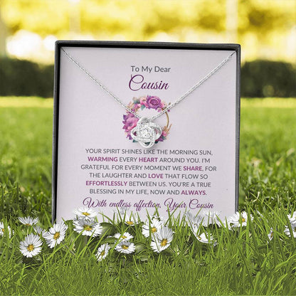 Cousin Necklace | To My Dear Cousin - Love Knot Necklace | Cousin Friendship Necklace