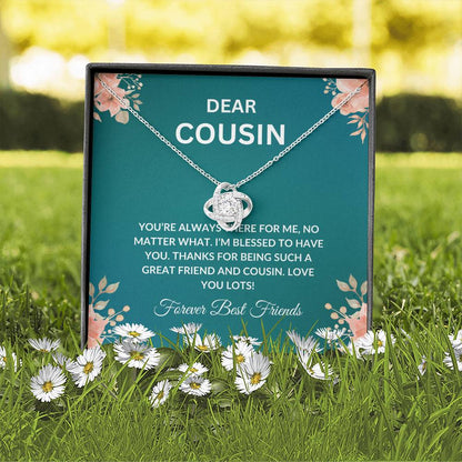 Cousin Necklace | To My Cousin My Forever Best Friend - Love Knot Necklace | Cousin Friendship Necklace