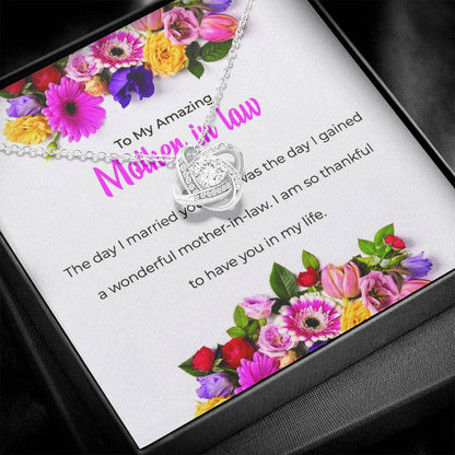 To My Amazing Mother-in-law, Love Knot Necklace with Heartfelt Sentiments | Mother-in-law Gift