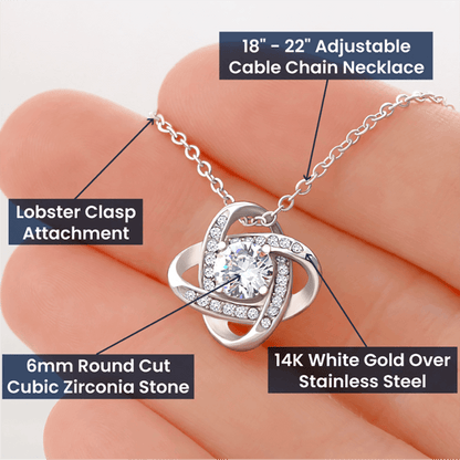 To My Little Wonder - From Aunt to Niece Love Knot Necklace - SOUVMOUR