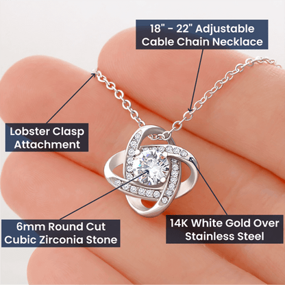 To My Braveheart Niece - From Aunt to Niece Love Knot Necklace - SOUVMOUR