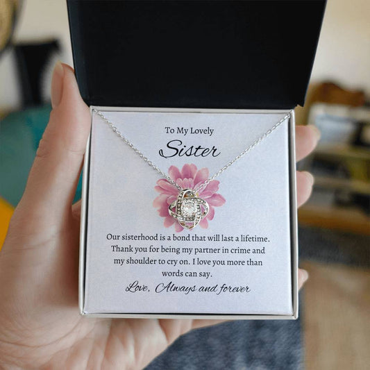 To My Beautiful Sister – Love Knot Necklace | Meaningful Gift For Sister