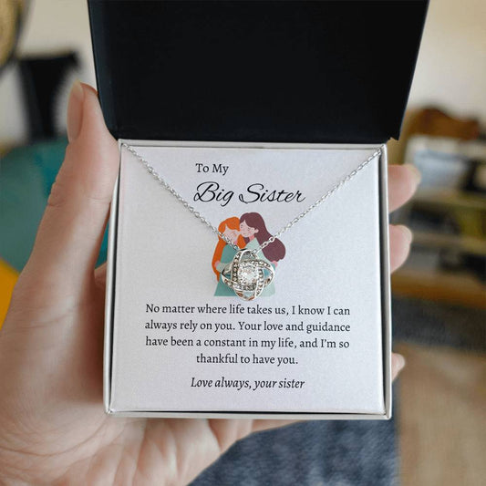 For My Wonderful Big Sister – Love Knot Necklace | A Stunning Symbol of Love
