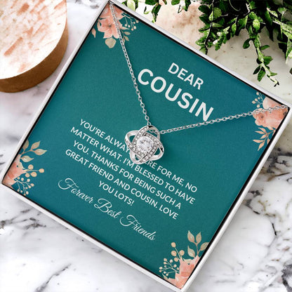 Cousin Necklace | To My Cousin My Forever Best Friend - Love Knot Necklace | Cousin Friendship Necklace