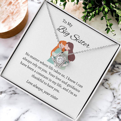 For My Wonderful Big Sister – Love Knot Necklace | A Stunning Symbol of Love