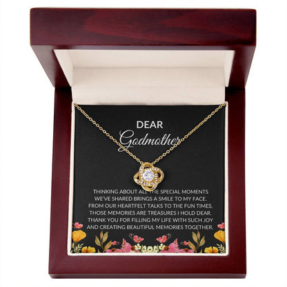 For My Dear Godmother, Love Knot Necklace (Yellow & White Gold Variants) | Godmother Necklace (Necklace Only)