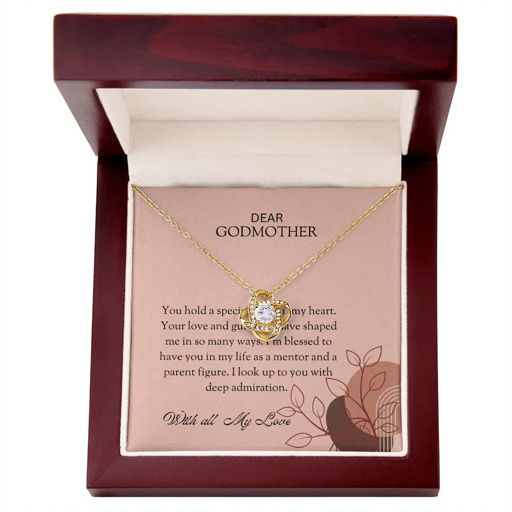 Special Gift for My Godmother, Love Knot Necklace (Yellow & White Gold Variants) | Godmother Necklace (Necklace Only)