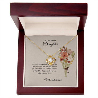 To My Sweet Daughter - Love Knot Necklace | A Timeless Gift  For Daughter