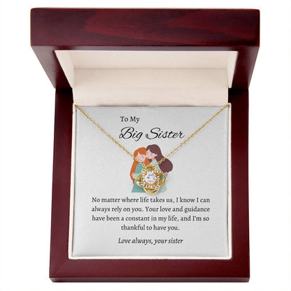 For My Wonderful Big Sister – Love Knot Necklace | A Stunning Symbol of Love