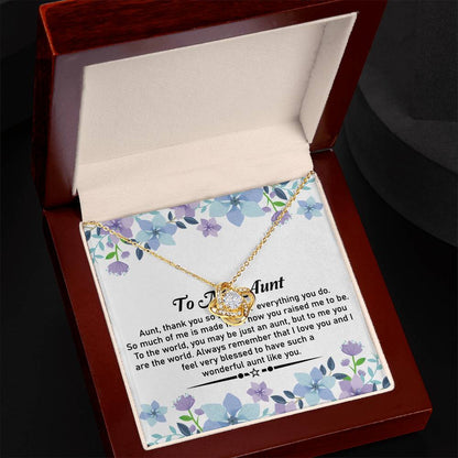 To My Beautiful Aunt Necklace – Elegant Love Knot Jewelry | A Perfect Gift For Expressing Love and Gratitude - SOUVMOUR