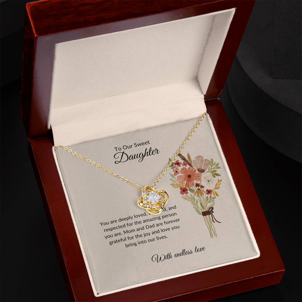 To My Sweet Daughter - Love Knot Necklace | A Timeless Gift  For Daughter