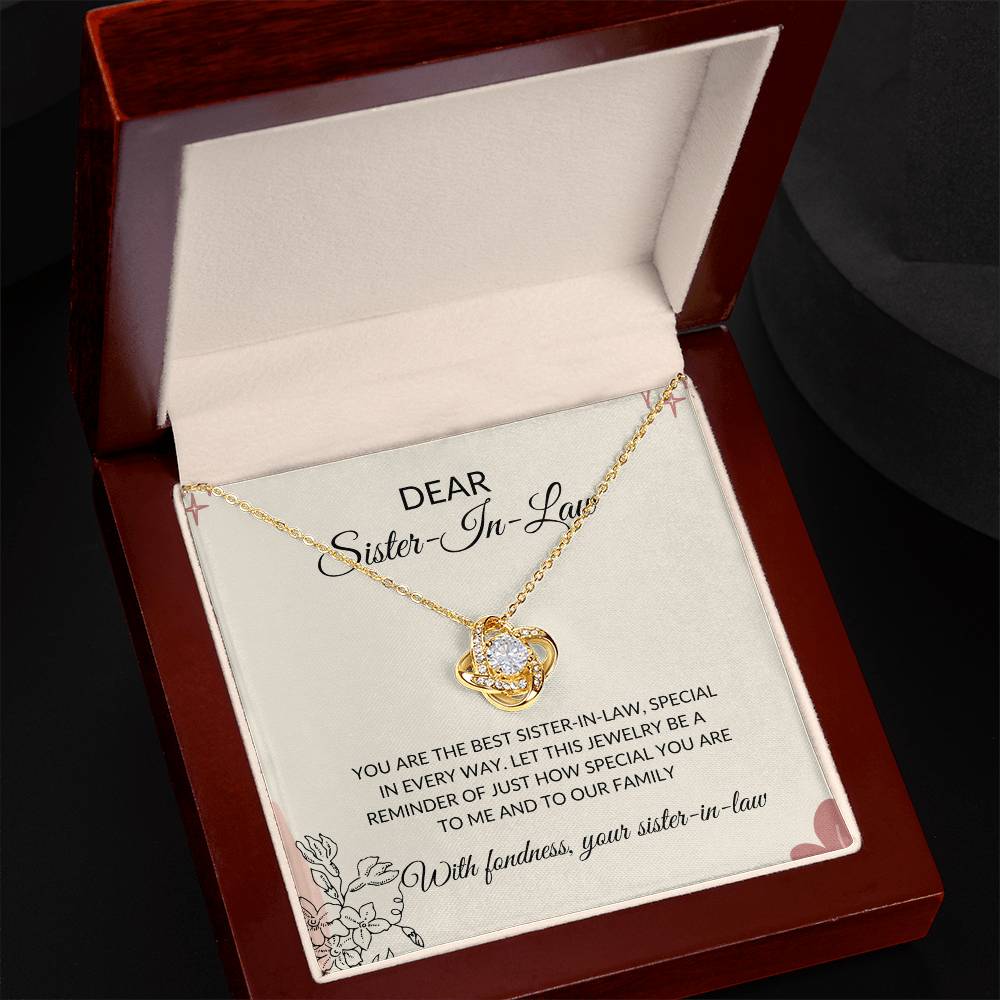 To My Dear Sister-in-law Necklace | Love Knot Necklace | Sister-in-Law Gift