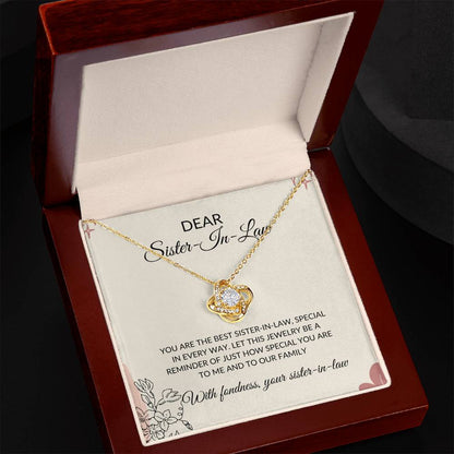 To My Dear Sister-in-law Necklace | Love Knot Necklace | Sister-in-Law Gift