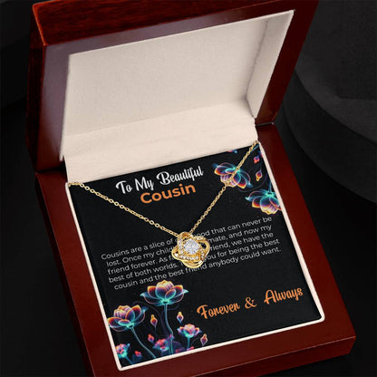 Cousin Necklace | To My Beautiful Cousin - Love Knot Necklace | Cousin Friendship Necklace