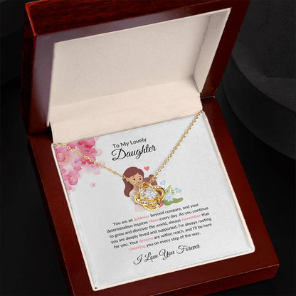 To My Beautiful & Lovely Daughter - Love Knot Necklace  For Daughter
