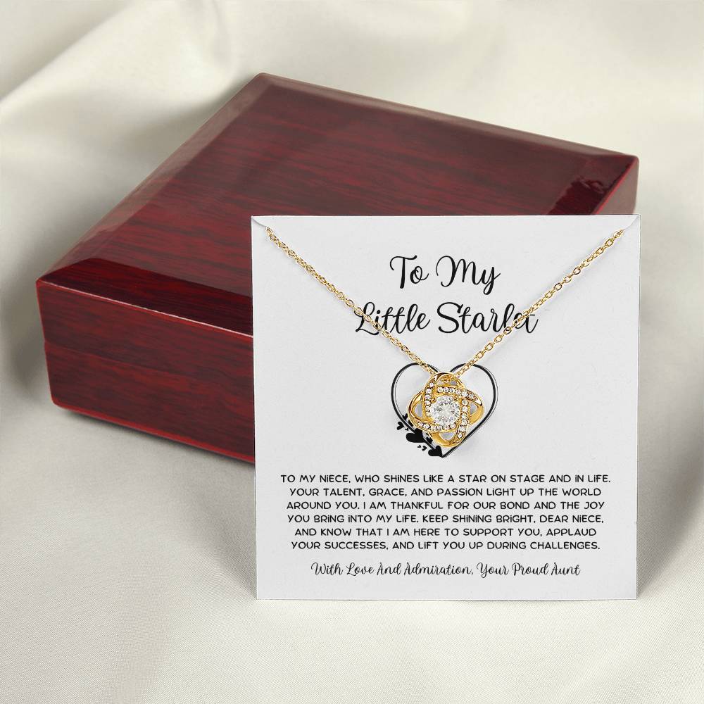 To My Little Starlet - From Aunt to Niece Love Knot Necklace - SOUVMOUR