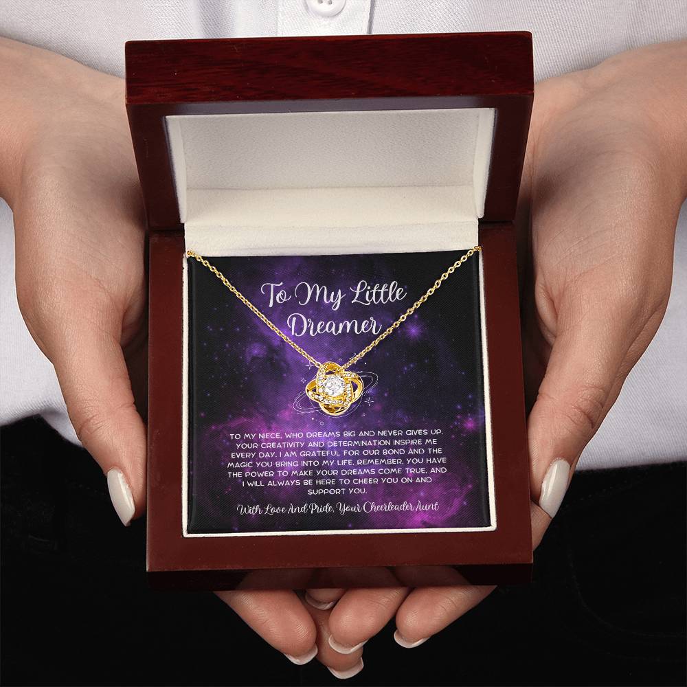 To My Little Dreamer - From Aunt to Niece Love Knot Necklace - SOUVMOUR