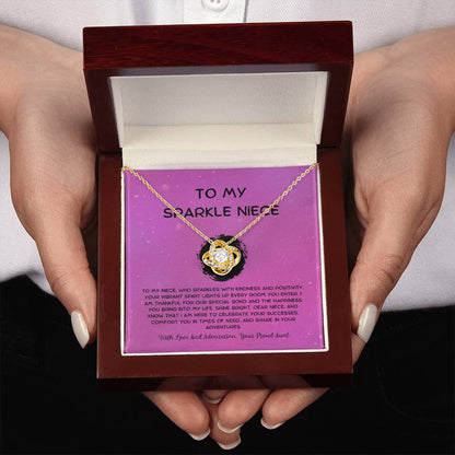 To My Sparkle Niece - From Aunt to Niece Love Knot Necklace - SOUVMOUR