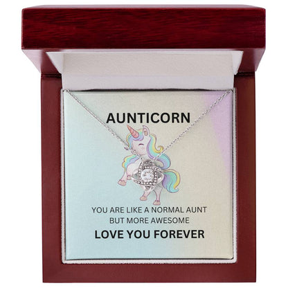 To My Aunticorn – Fun Love Knot Necklace | Unique Jewelry For Showing Love and Appreciation - SOUVMOUR