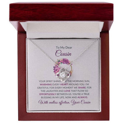 Cousin Necklace | To My Dear Cousin - Love Knot Necklace | Cousin Friendship Necklace
