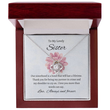 To My Beautiful Sister – Love Knot Necklace | Meaningful Gift For Sister