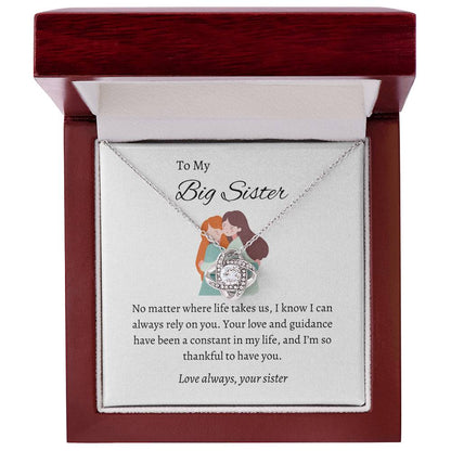 For My Wonderful Big Sister – Love Knot Necklace | A Stunning Symbol of Love