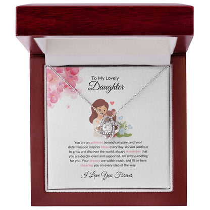 To My Beautiful & Lovely Daughter - Love Knot Necklace  For Daughter