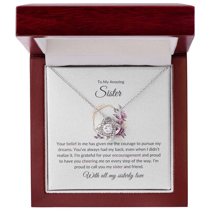 To My Remarkable Sister – Love Knot Necklace | A Beautifully Crafted Gift For Sister